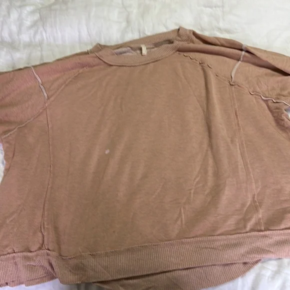 Free people sun seeker sweatshirt color seashell size l - Picture 3 of 4